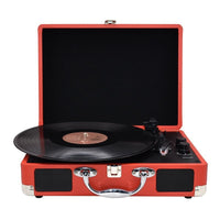 HKM-539603 Bluetooth Audio Record Player with Black Finish, Handmade Craft, Includes Power Cord and Manual