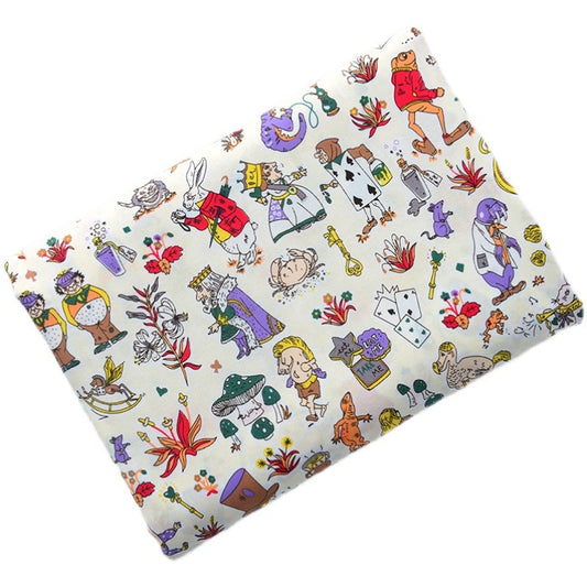 HKM-539731 Cartoon Printed Summer Cotton Fabric for Children in Pink, Beige, and Yellow