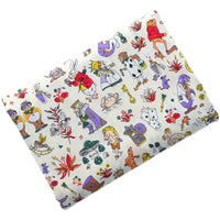 HKM-539731 Cartoon Printed Summer Cotton Fabric for Children in Pink, Beige, and Yellow