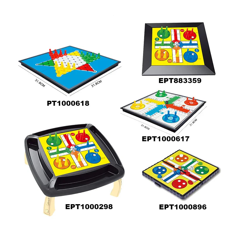 HKM-539859 3 in 1 Educational Snakes Ladders, Ludo, and Flying Chess Games Toy Set for Kids