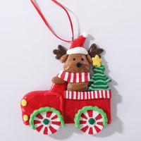 HKM-539859 Polymer Clay Christmas Tree Ornaments - RV and Vehicle Scene Pendants