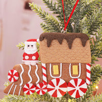 HKM-539859 Polymer Clay Christmas Tree Ornaments - RV and Vehicle Scene Pendants