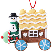 HKM-539859 Polymer Clay Christmas Tree Ornaments - RV and Vehicle Scene Pendants