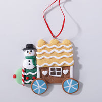 HKM-539859 Polymer Clay Christmas Tree Ornaments - RV and Vehicle Scene Pendants