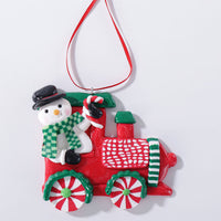 HKM-539859 Polymer Clay Christmas Tree Ornaments - RV and Vehicle Scene Pendants