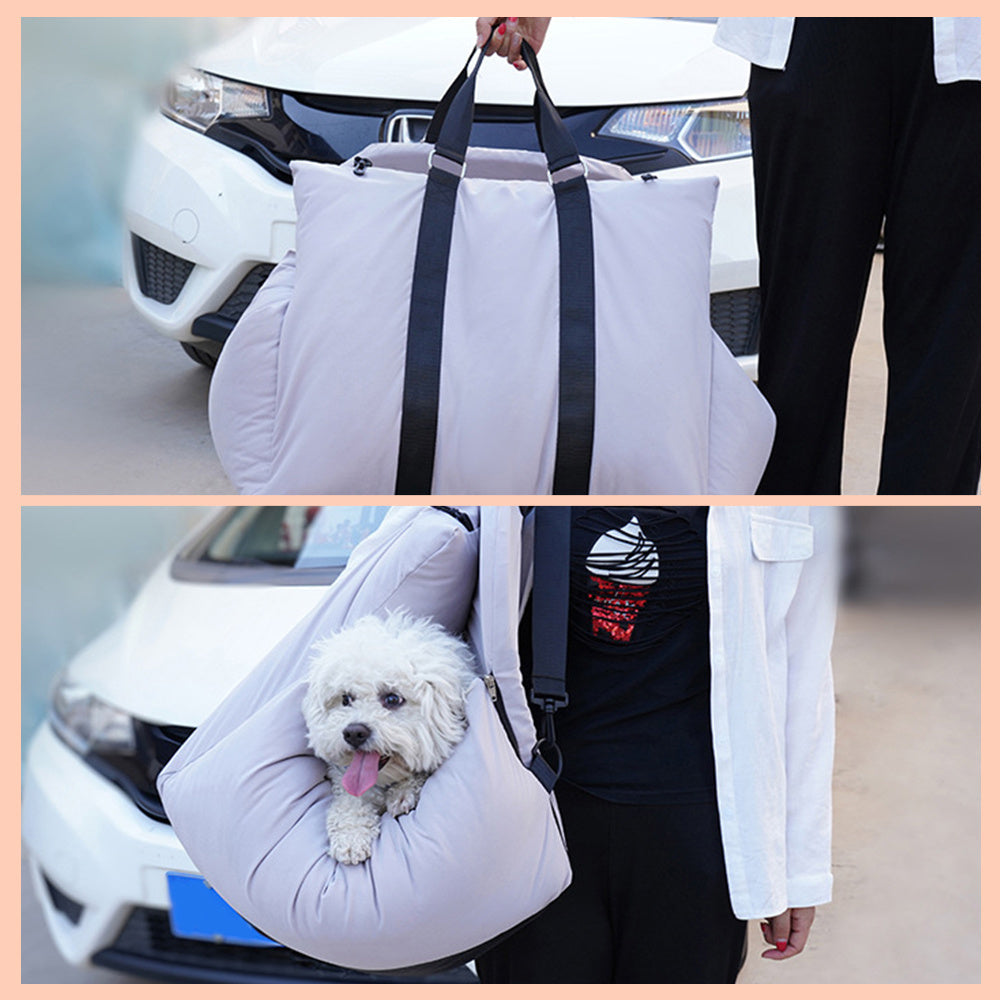 HKM-539859 Stylish and Functional Waterproof Pet Car Carrier Nest in Light Grey, Dark Grey, or Beige