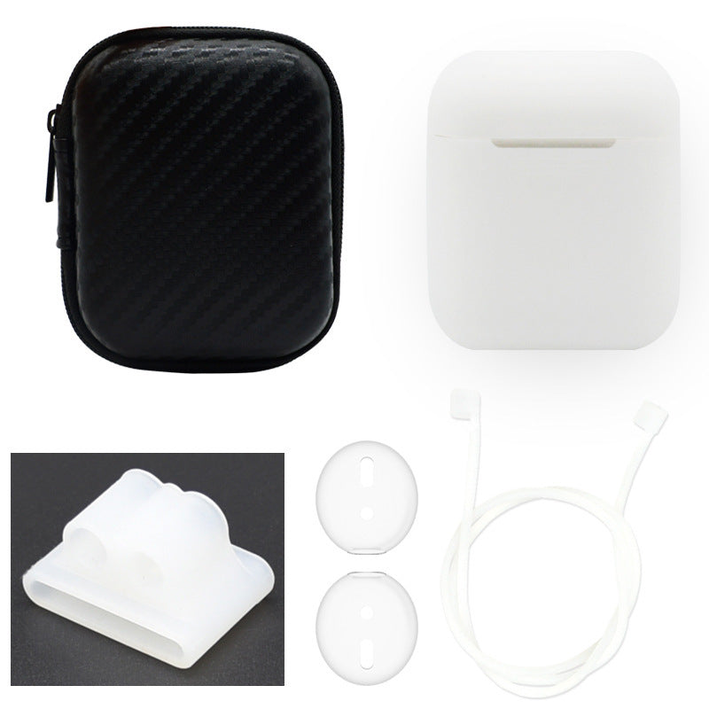 HKM-539923 Wireless Bluetooth Headset Storage Protection Case with Earplug Sleeve and Anti-Lost Rope