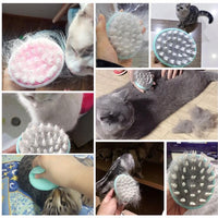 HKM-539987 Comfortable Silicone Pet Massage Bath Brush for Dogs and Puppies - Grooming and Bathing Tool