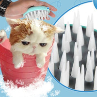 HKM-539987 Comfortable Silicone Pet Massage Bath Brush for Dogs and Puppies - Grooming and Bathing Tool
