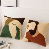 HKM-540115 Abstract Cotton Pillowcase for Modern Living Room - 45cm x 45cm Cushion Cover
