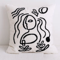 HKM-540115 Abstract Cotton Pillowcase for Modern Living Room - 45cm x 45cm Cushion Cover