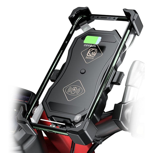 HKM-540115 Universal Motorcycle Phone Holder with Wireless Charging and 360-Degree Rotation