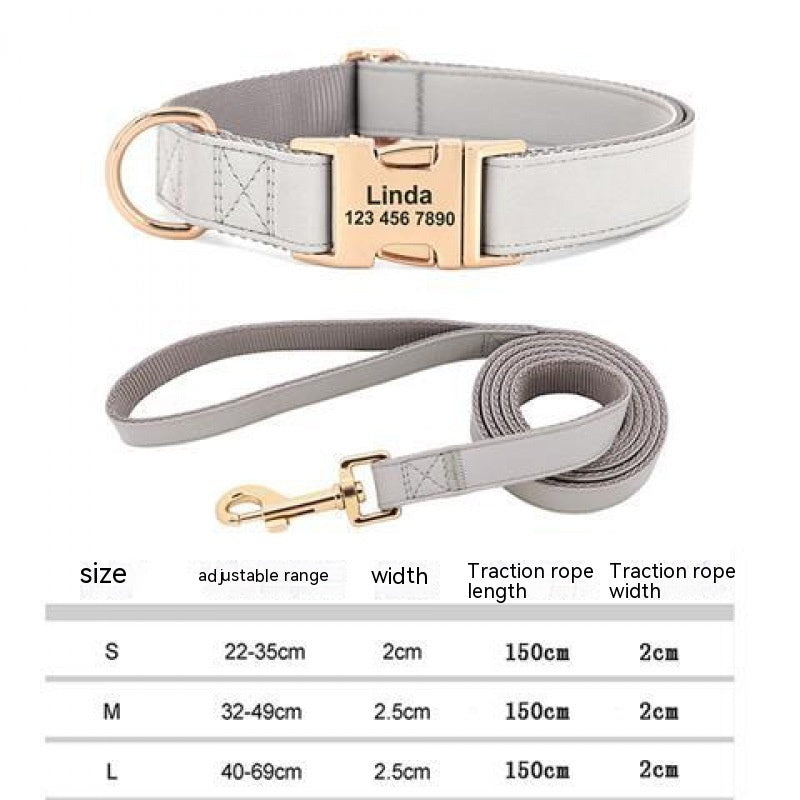 HKM-540243 Cute Gold Collar Dog Tag - Anti-Loss Feature, Available in Chocolate, Red, Blue, and Silver