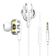 HKM-540243 Quad Core Heavy Bass Earphones with Dual Moving Coils and Wheat Wire Control for Mobile Devices
