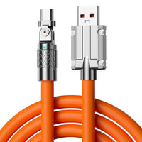 HKM-540435 Mobile Game Rotating Elbow Fast Charge USB Cable - 1.5m, Lightning, Micro USB, Type-C, Zinc Alloy