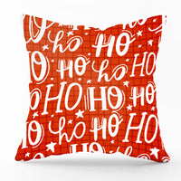 HKM-540435 Modern Linen Santa Plaid Print Pillowcase - 45x45cm, Leaf Pattern, No Pillow Insert Included