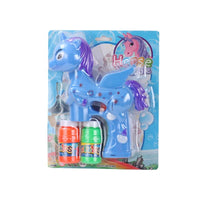 HKM-540691 Automatic Pink Horse-Themed Bubble Gun Toy with Lights and Music for Kids Ages 2-7