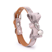 HKM-540755 Diagonal Striped Cat Bell Collar - Blue, Black, Pink, Apricot, Polyester, Free Size, Summer Season