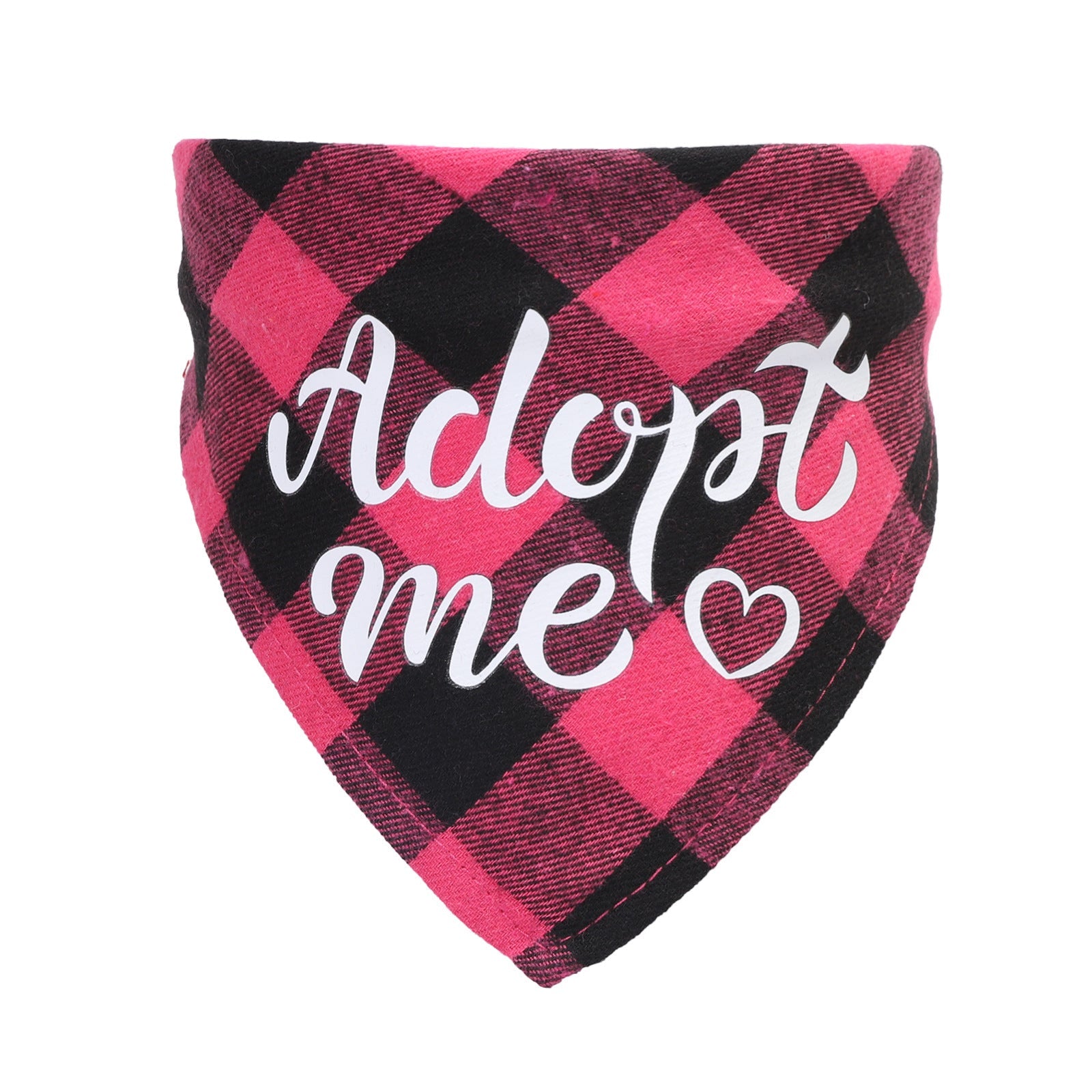 HKM-540755 Triangle Cotton Scarf for Dogs and Cats - Adjustable Plaid Design for All Seasons