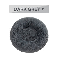 HKM-540883 Fluffy Donut Pet Bed - Soft Long Plush Cushion for Dogs and Cats, Multiple Sizes Available