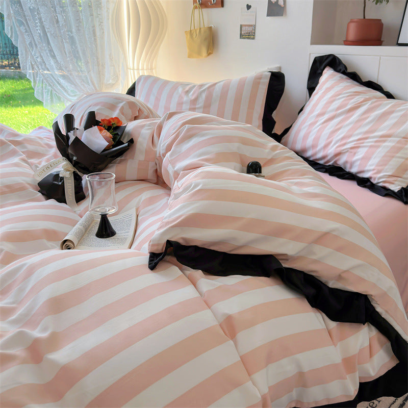 HKM-540883 Washed Cotton Bed Sheet Set – Soft and Comfortable Bedding in Multiple Sizes