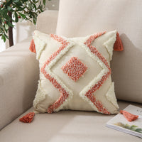HKM-540947 Embroidered Cotton Pillowcase - Stylish 45x45cm Tufted Design for Living Room or Bedroom