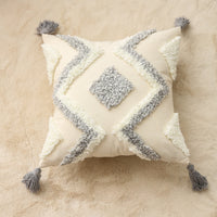 HKM-540947 Embroidered Cotton Pillowcase - Stylish 45x45cm Tufted Design for Living Room or Bedroom