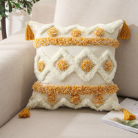 HKM-540947 Embroidered Cotton Pillowcase - Stylish 45x45cm Tufted Design for Living Room or Bedroom