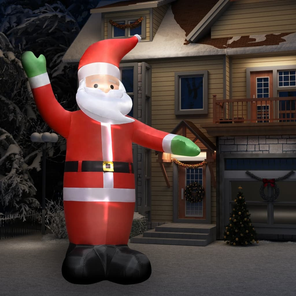 HKM-541011 Inflatable Santa Claus Decoration - 240 cm Height with LED Lights and Air Pump for Christmas Display