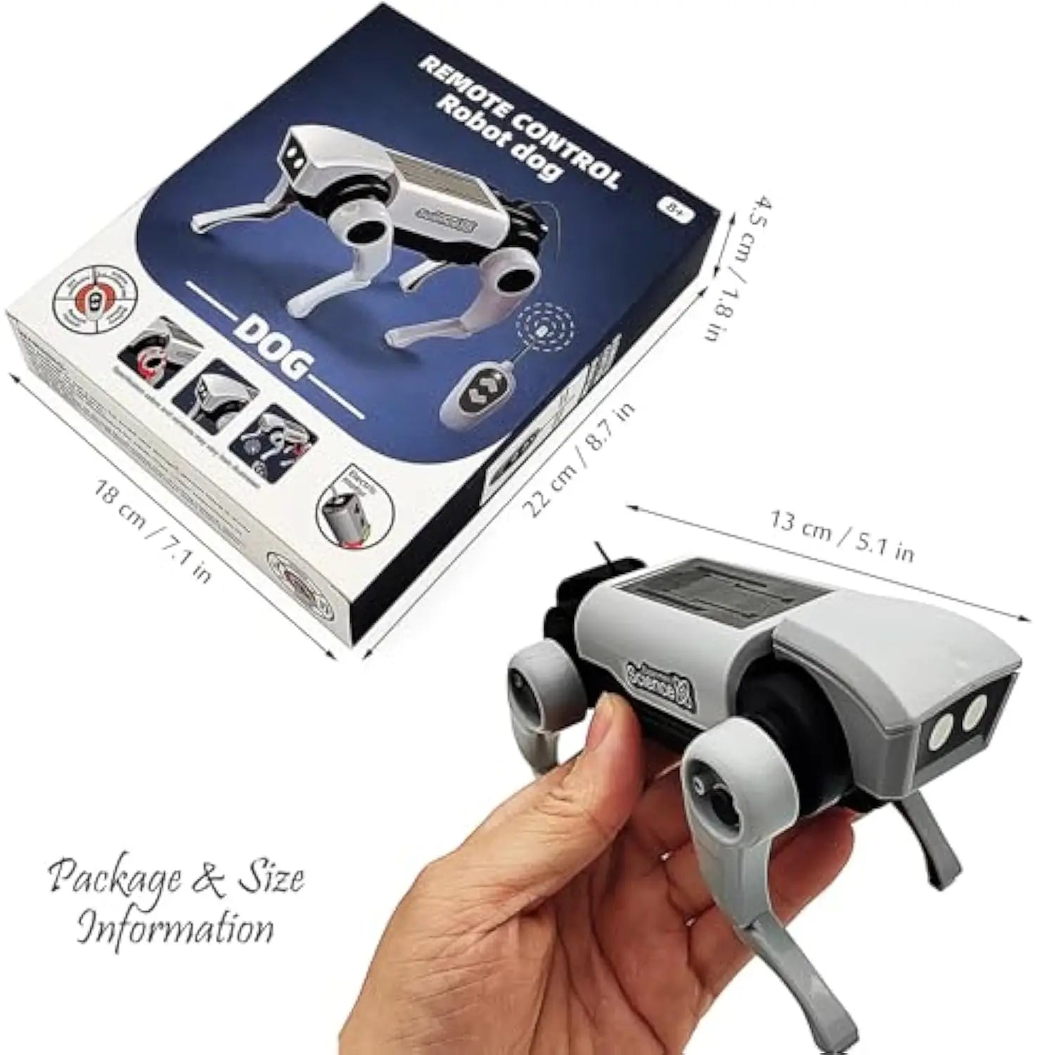 HKM-541011 Interactive Remote Control Robot Dog Toy for Kids, Ages 8 and Up, Electric Solar-Powered Educational Kit