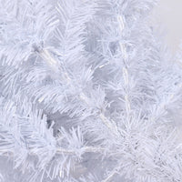 HKM-541331 7.5 Feet White Slender Faux Christmas Tree with Foldable Metal Stand