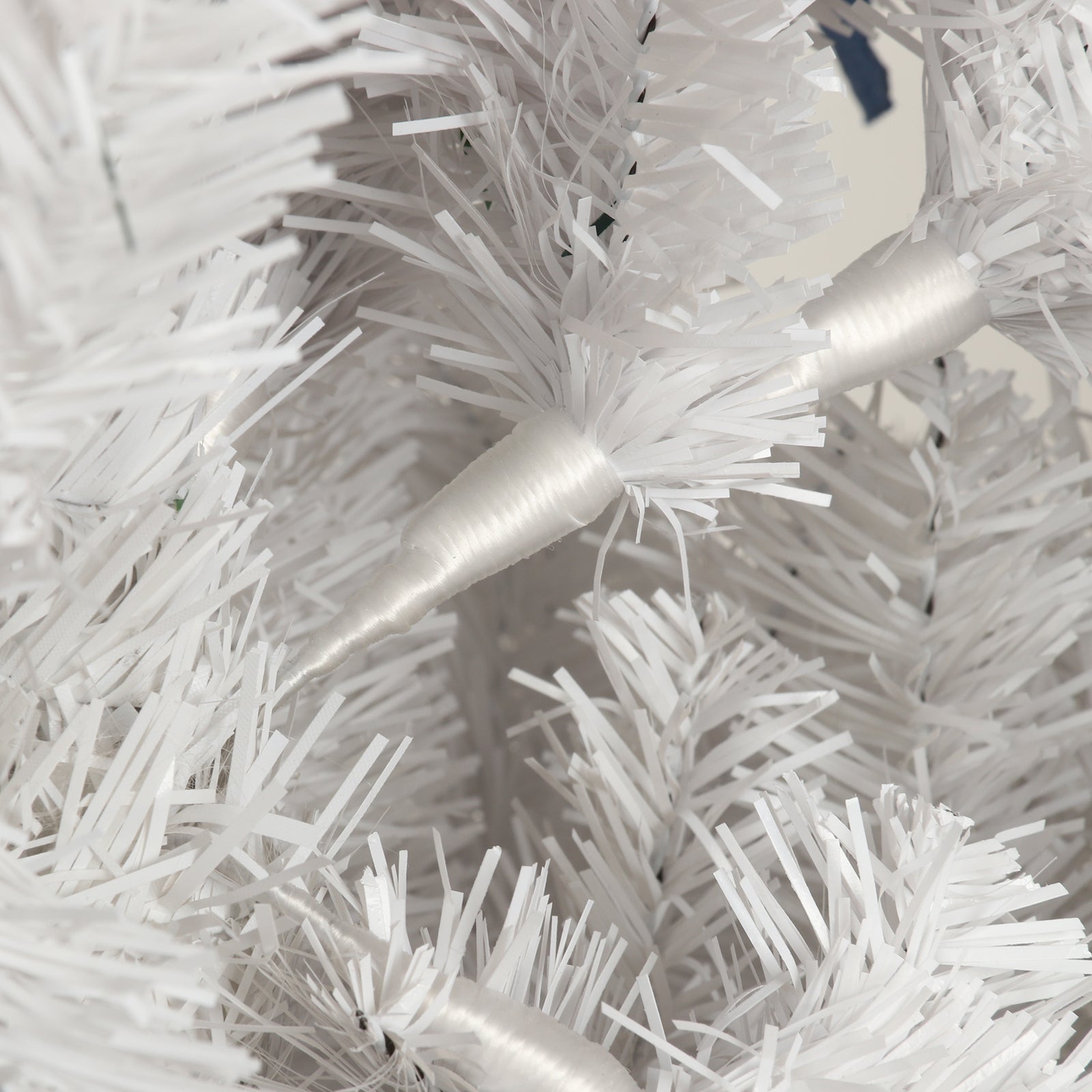 HKM-541331 7.5 Feet White Slender Faux Christmas Tree with Foldable Metal Stand