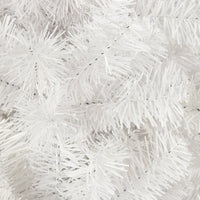 HKM-541331 7.5 Feet White Slender Faux Christmas Tree with Foldable Metal Stand