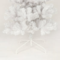 HKM-541331 7.5 Feet White Slender Faux Christmas Tree with Foldable Metal Stand