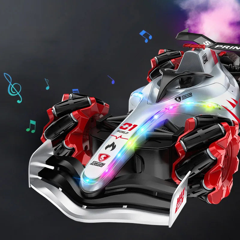 HKM-541459 F1 Remote Control Racing Car with Drift Stunt Spray for Kids - 2.4G Electric RC Karting
