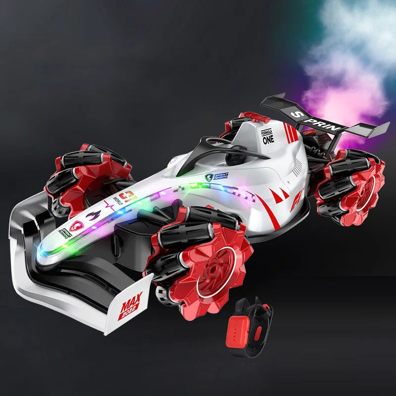 HKM-541459 F1 Remote Control Racing Car with Drift Stunt Spray for Kids - 2.4G Electric RC Karting