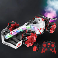 HKM-541459 F1 Remote Control Racing Car with Drift Stunt Spray for Kids - 2.4G Electric RC Karting