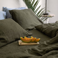 HKM-541523 Nordic Style Linen Bed Linen Set - Solid Color Antibacterial Bedding Collection, Available in Three or Four Pieces