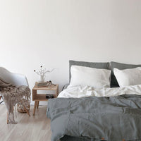 HKM-541523 Nordic Style Linen Bed Linen Set - Solid Color Antibacterial Bedding Collection, Available in Three or Four Pieces