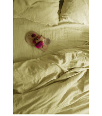 HKM-541523 Nordic Style Linen Bed Linen Set - Solid Color Antibacterial Bedding Collection, Available in Three or Four Pieces
