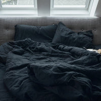 HKM-541523 Nordic Style Linen Bed Linen Set - Solid Color Antibacterial Bedding Collection, Available in Three or Four Pieces