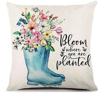 HKM-541587 Modern Minimalist Linen Pillowcase Set - Four 45x45cm Cushion Covers in Landscape Patterns