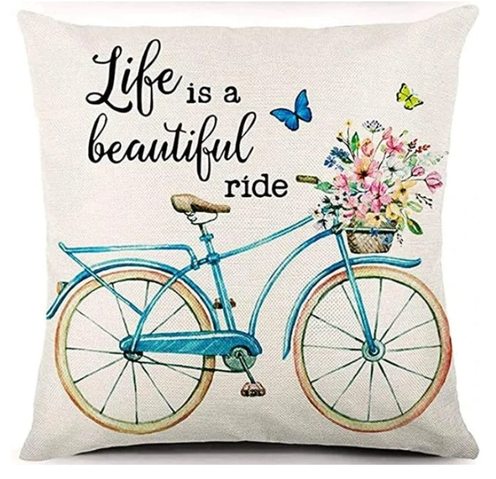 HKM-541587 Modern Minimalist Linen Pillowcase Set - Four 45x45cm Cushion Covers in Landscape Patterns