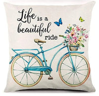 HKM-541587 Modern Minimalist Linen Pillowcase Set - Four 45x45cm Cushion Covers in Landscape Patterns
