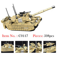 HKM-541779 Military Battle Tank Building Blocks Set for Kids - DIY Construction Toy, Ages 6+