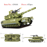HKM-541779 Military Battle Tank Building Blocks Set for Kids - DIY Construction Toy, Ages 6+