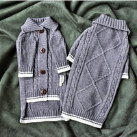 HKM-541779 Warm Space Gray Cardigan Sweater for Hairless Cats - Size XXL