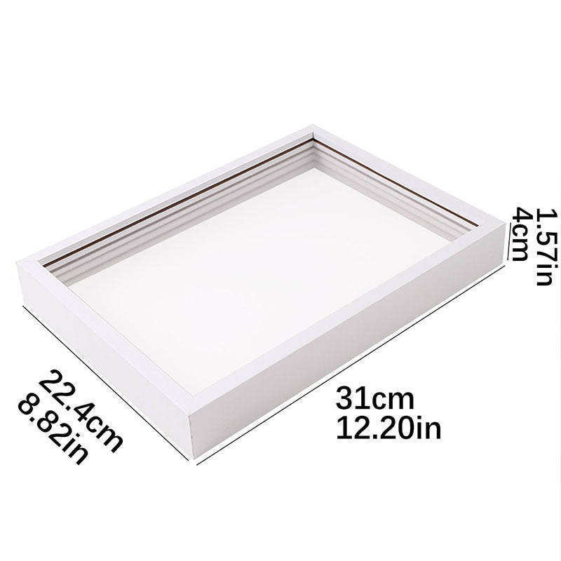 HKM-542291 Handprint Photo Frame Kit with Paint, Brush, and Marker - Modern Rectangle Design
