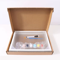 HKM-542291 Handprint Photo Frame Kit with Paint, Brush, and Marker - Modern Rectangle Design