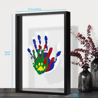HKM-542291 Handprint Photo Frame Kit with Paint, Brush, and Marker - Modern Rectangle Design
